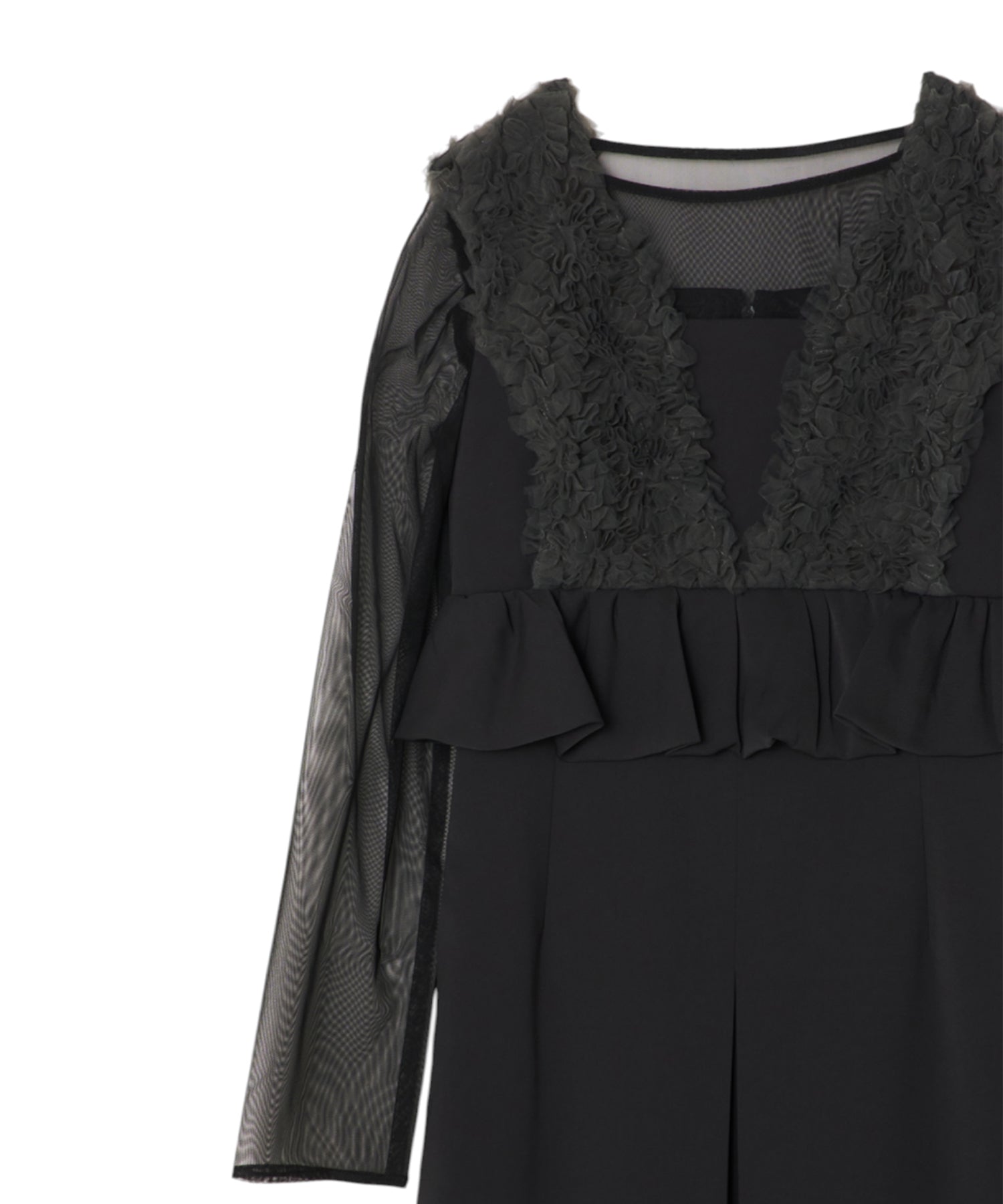 VOLUME TULLE PEPLUM DRESS