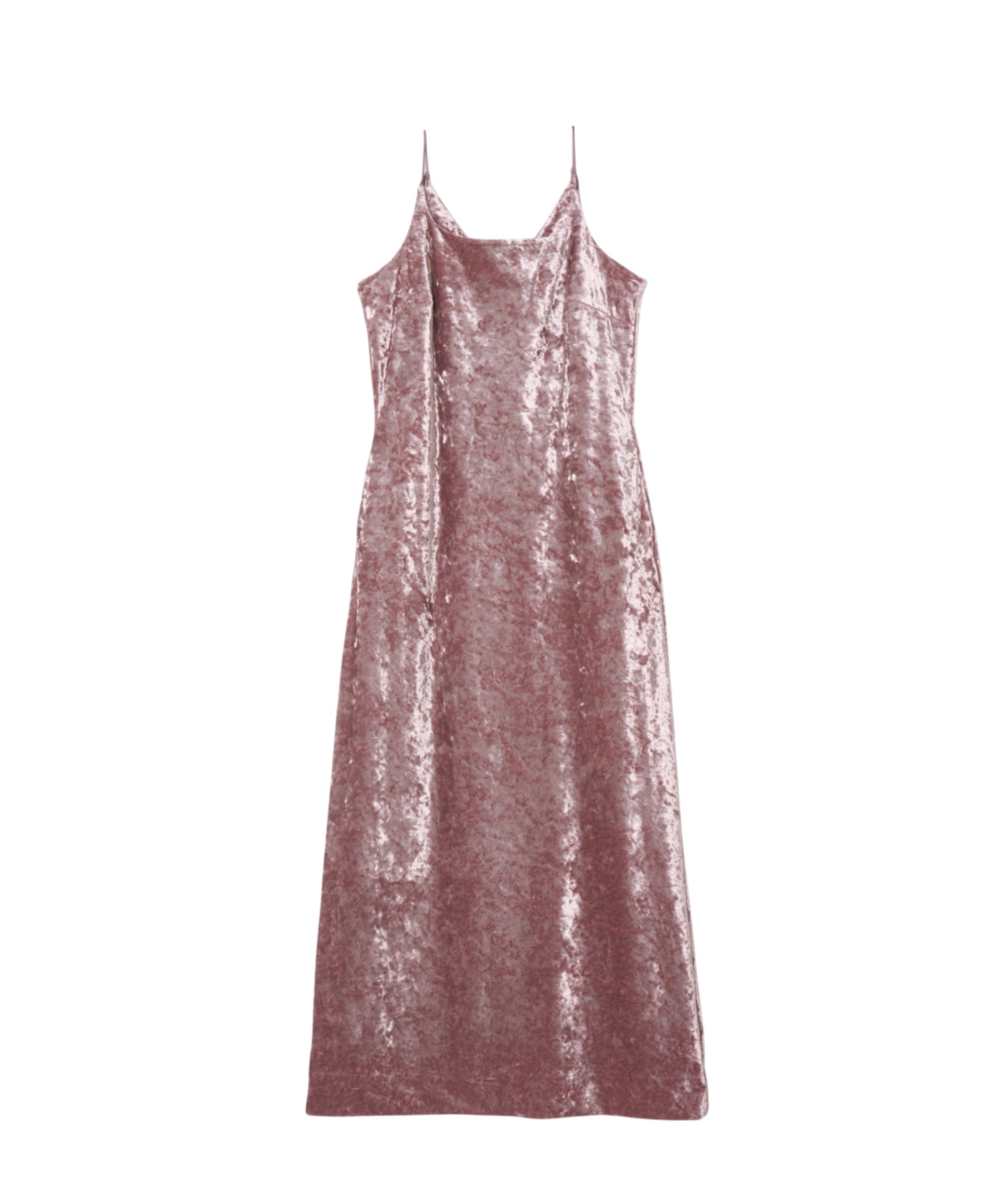 CURVED SQUARE VELOUR DRESS