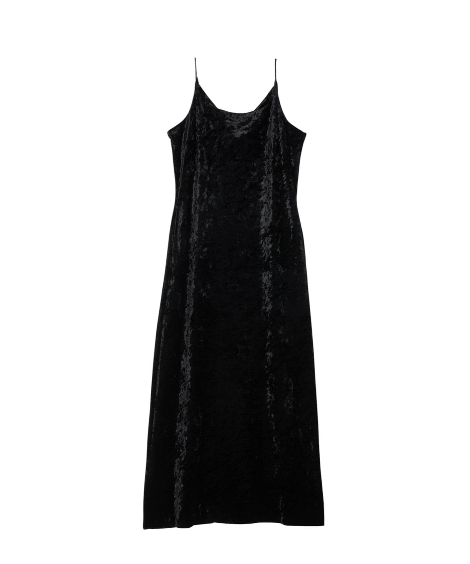 CURVED SQUARE VELOUR DRESS