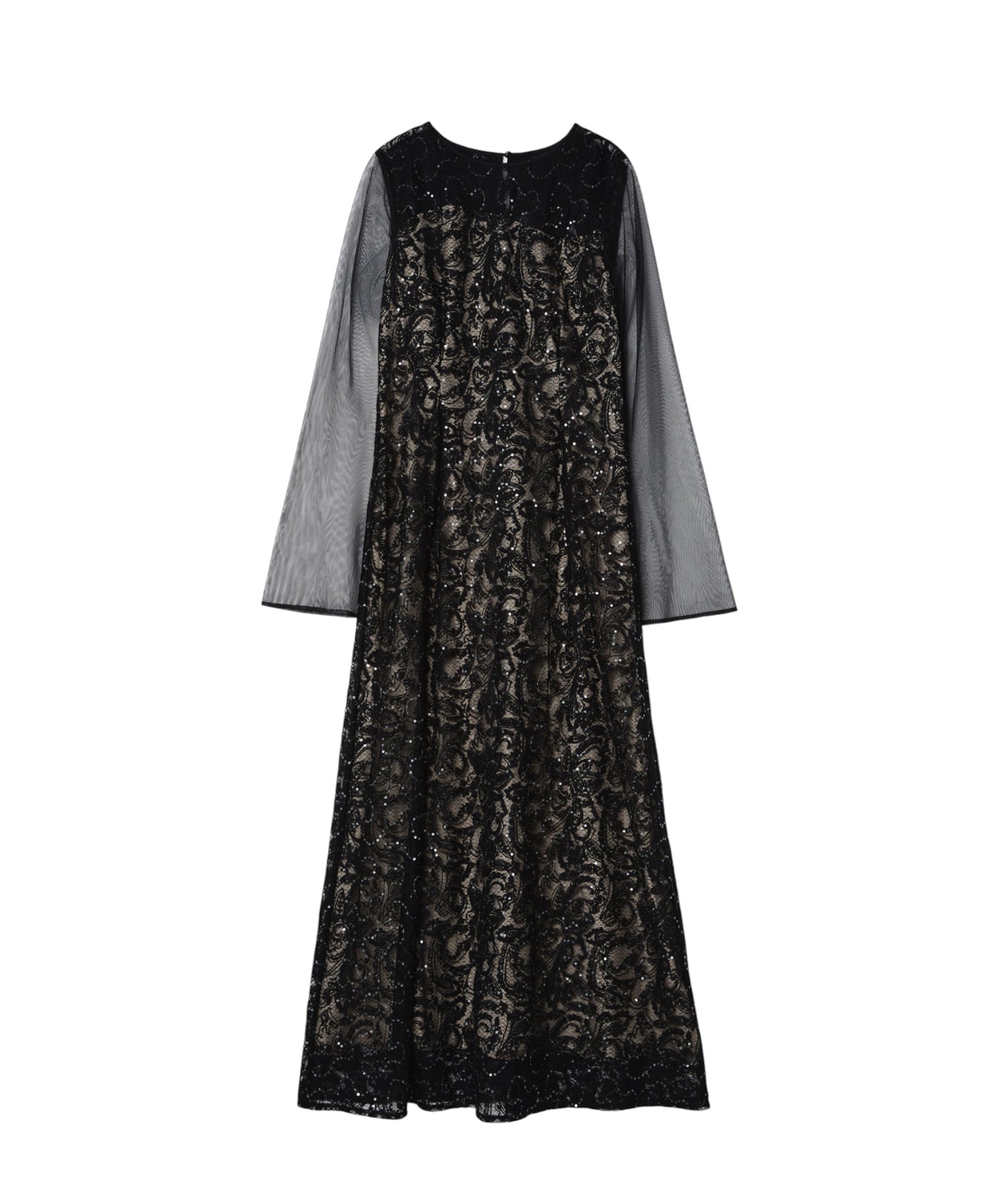 LEAF EMBROIDERY BACK DESIGN DRESS