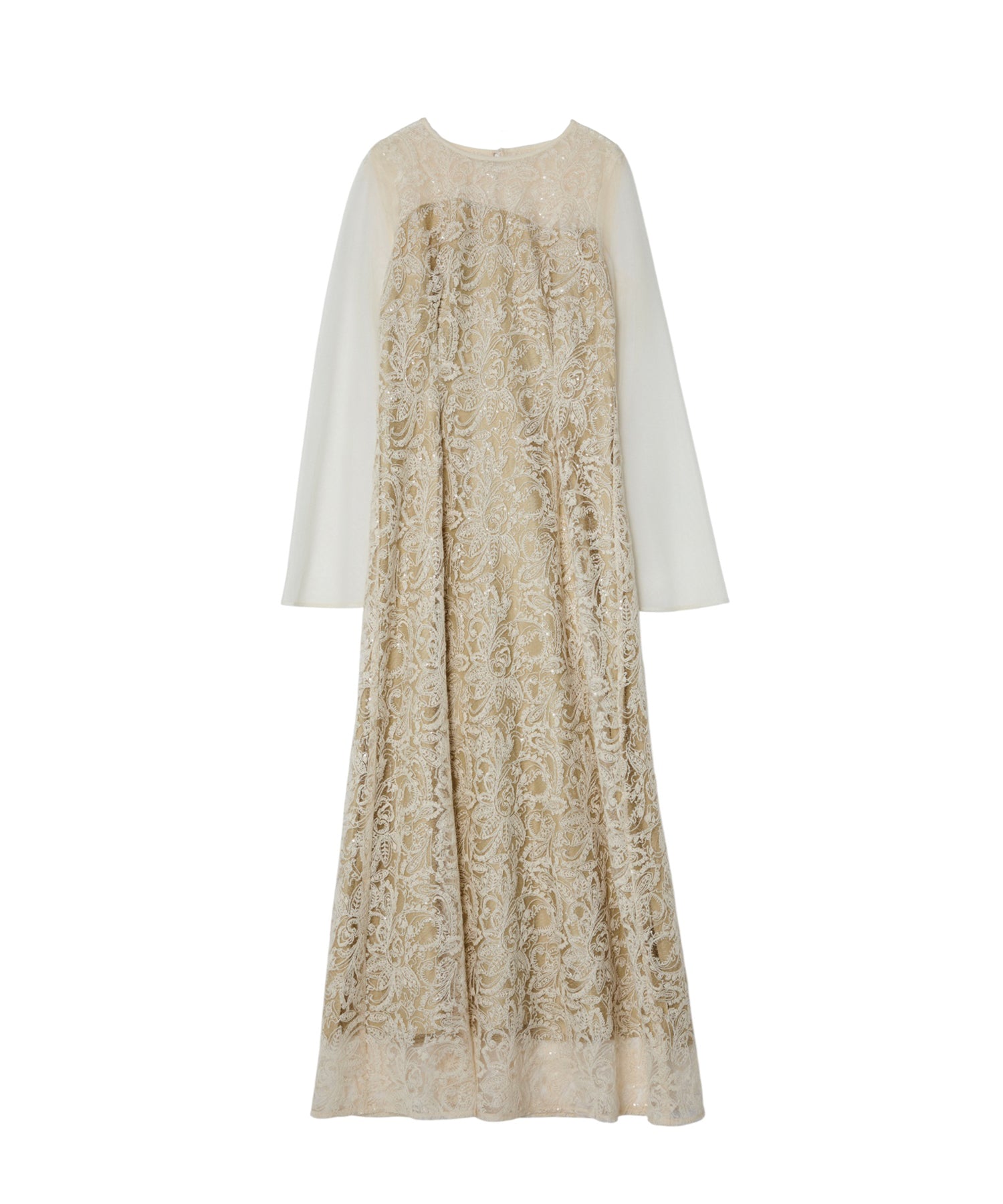 LEAF EMBROIDERY BACK DESIGN DRESS
