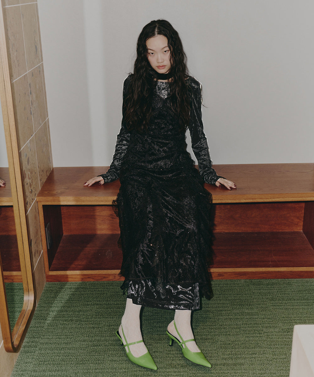 SPARKLE LACE VELOUR DRESS