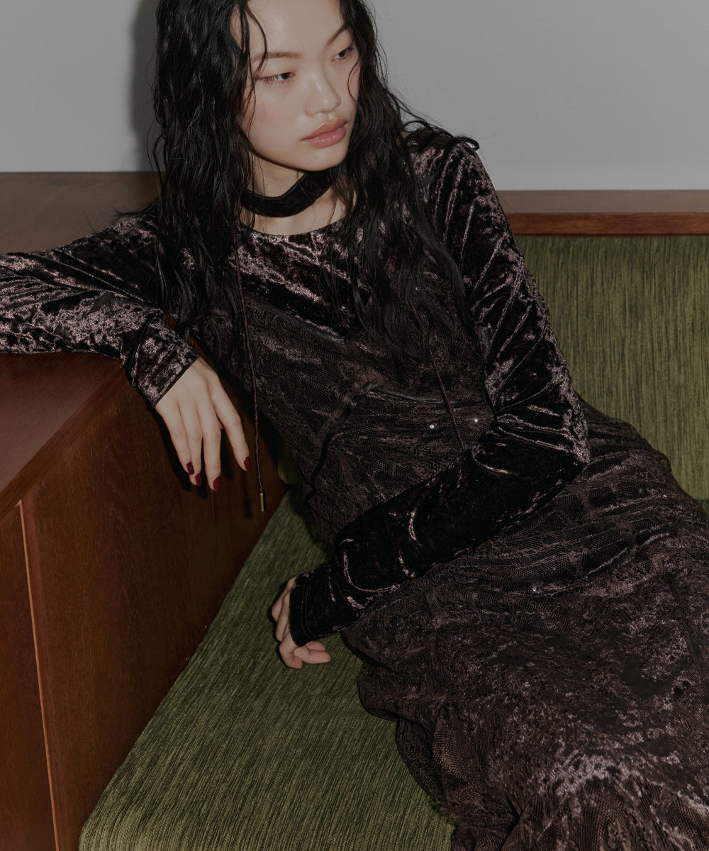 SPARKLE LACE VELOUR DRESS