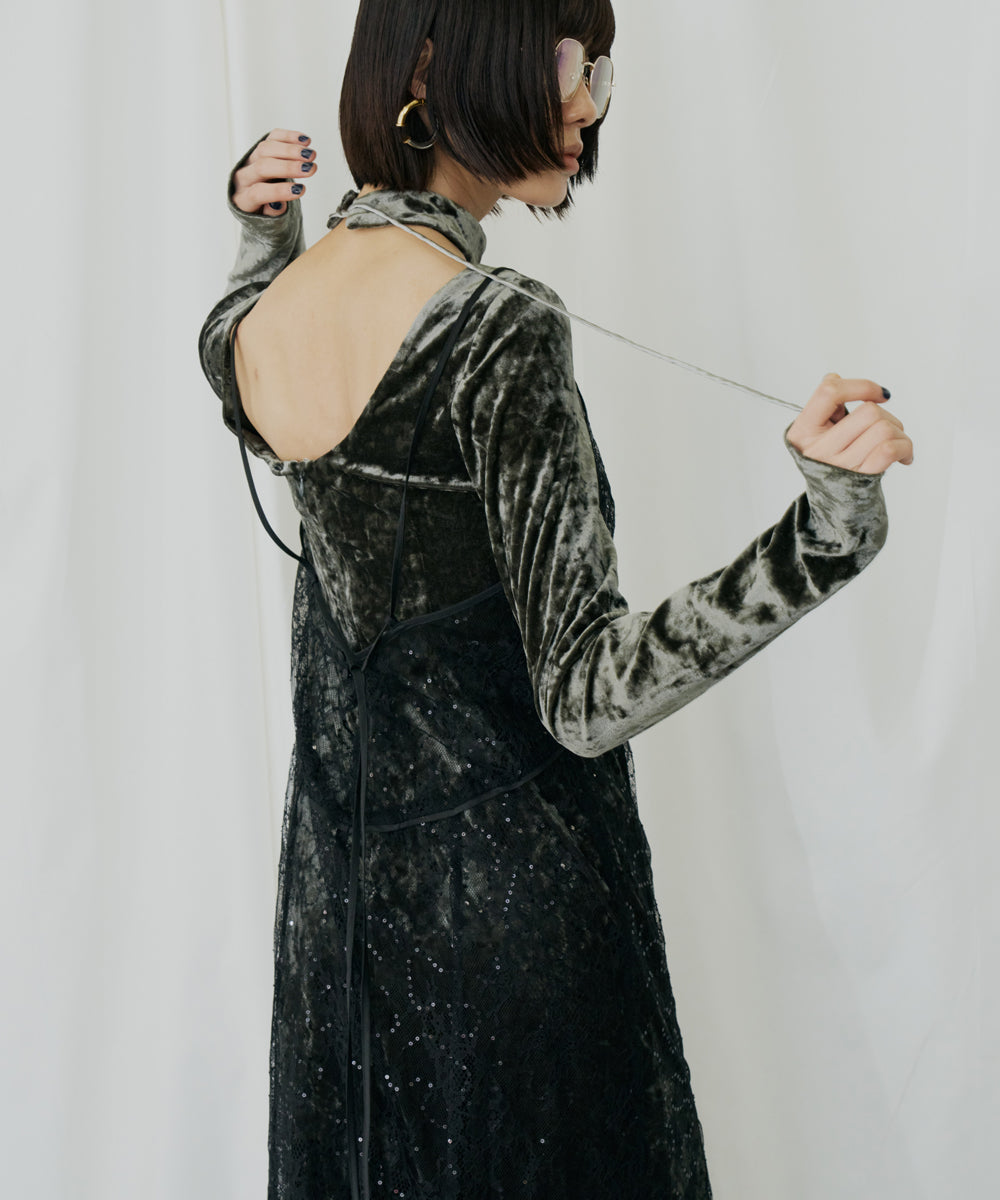 SPARKLE LACE VELOUR DRESS