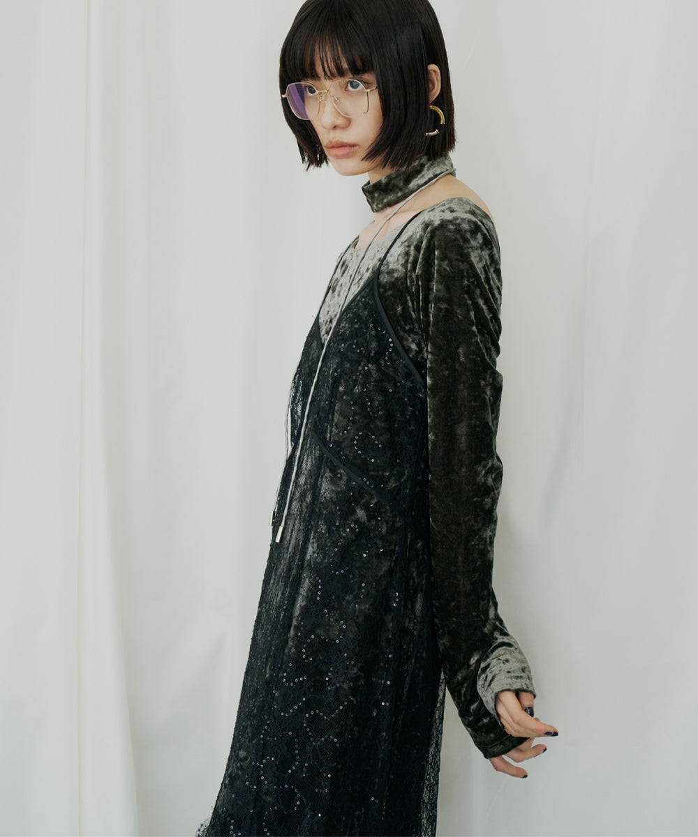 SPARKLE LACE VELOUR DRESS