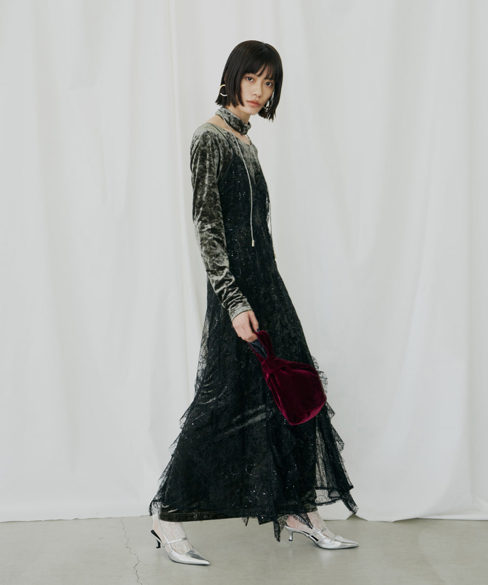 SPARKLE LACE VELOUR DRESS