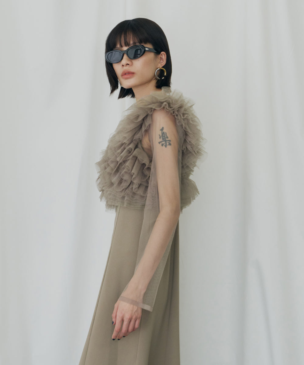 VOLUME RUFFLE LAYER DRESS