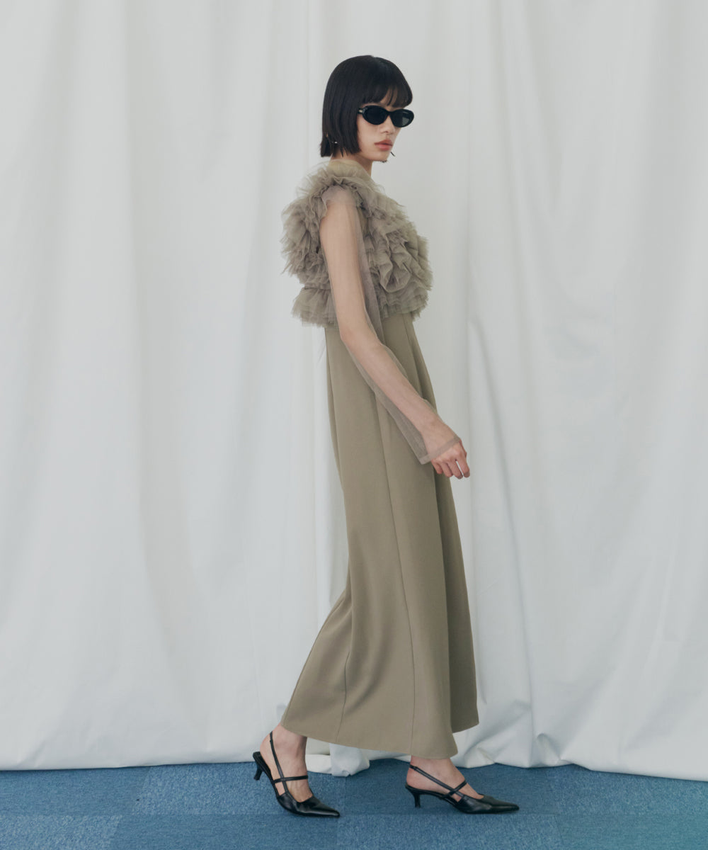 VOLUME RUFFLE LAYER DRESS