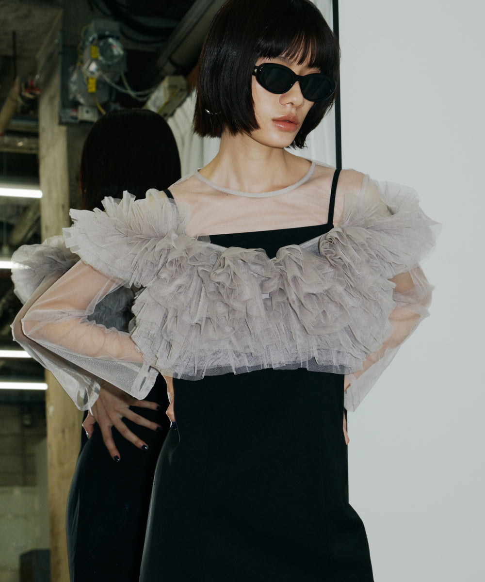 VOLUME RUFFLE LAYER DRESS