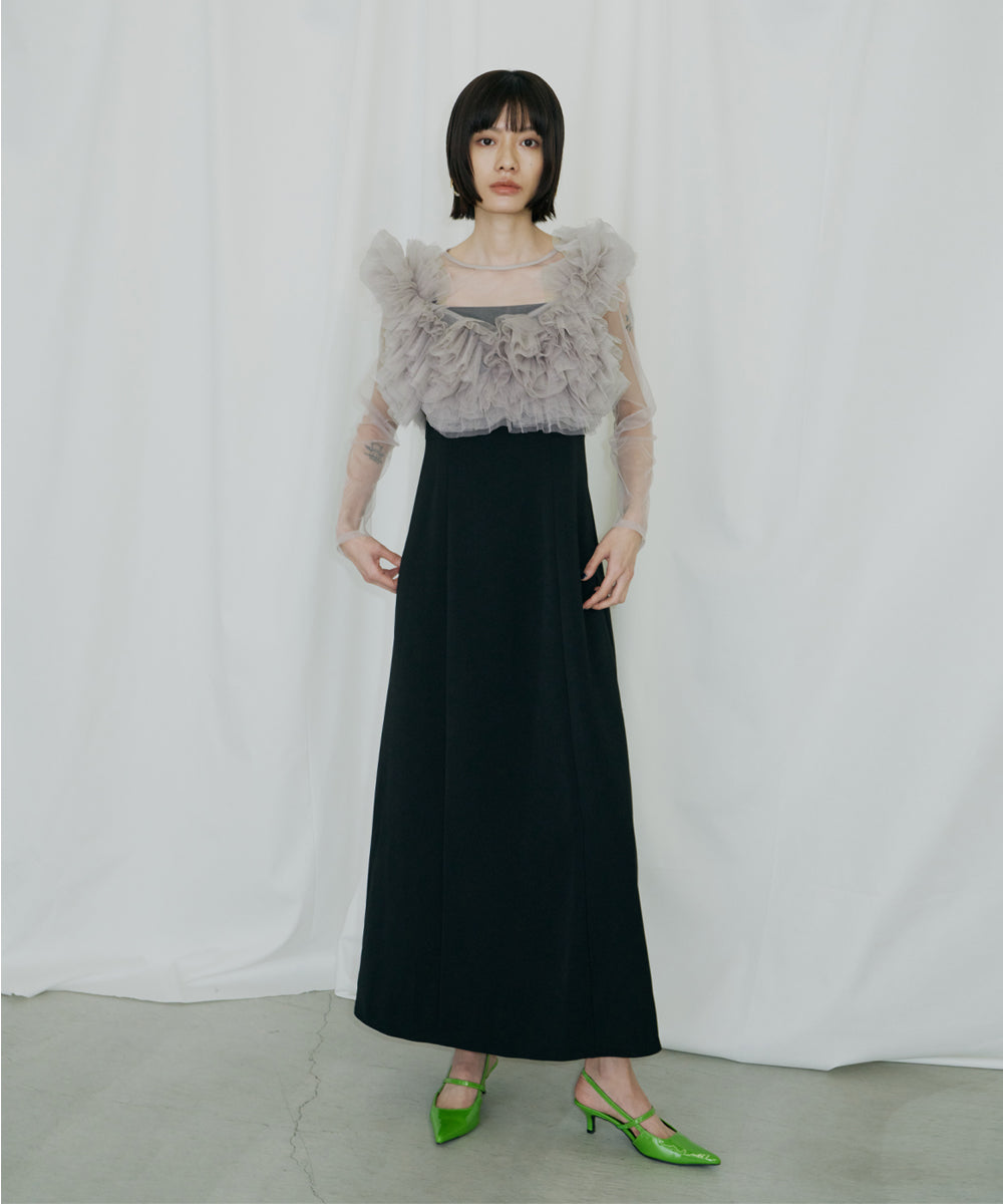 VOLUME RUFFLE LAYER DRESS