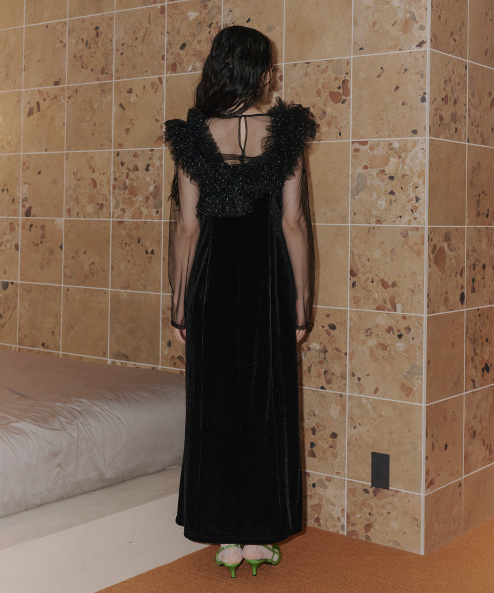 VOLUME RUFFLE LAYER DRESS