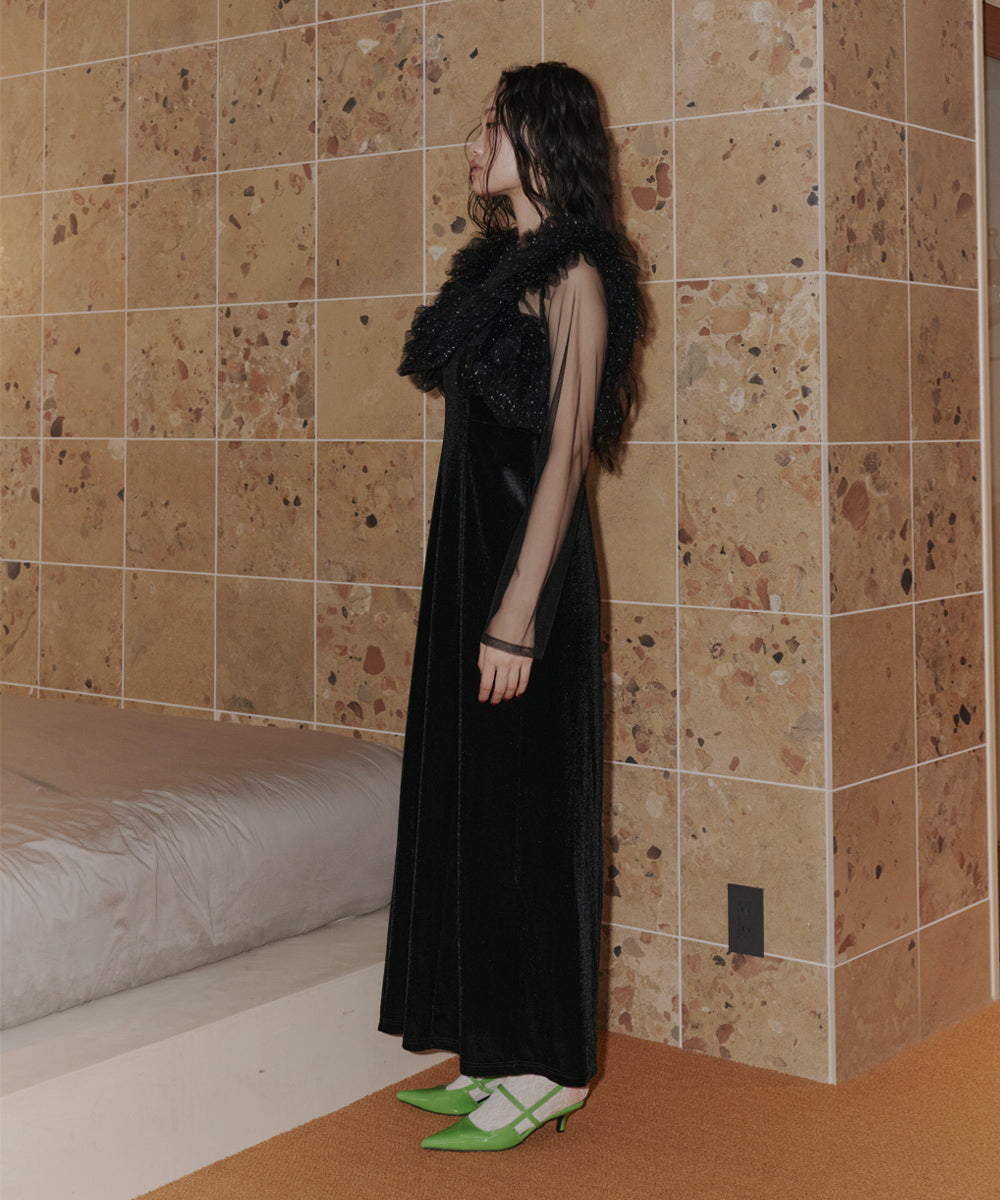VOLUME RUFFLE LAYER DRESS