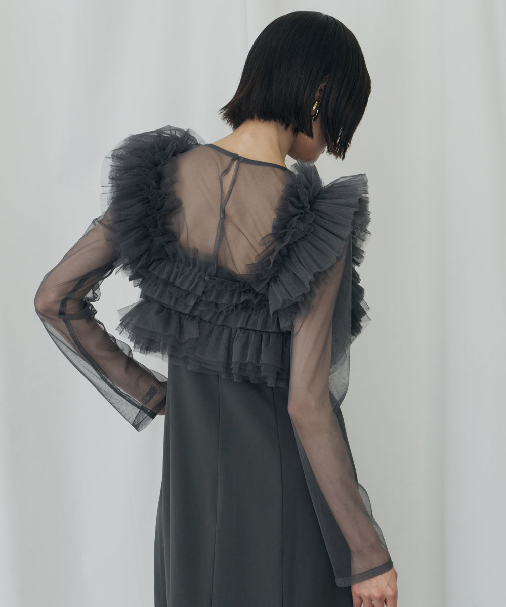 VOLUME RUFFLE LAYER DRESS