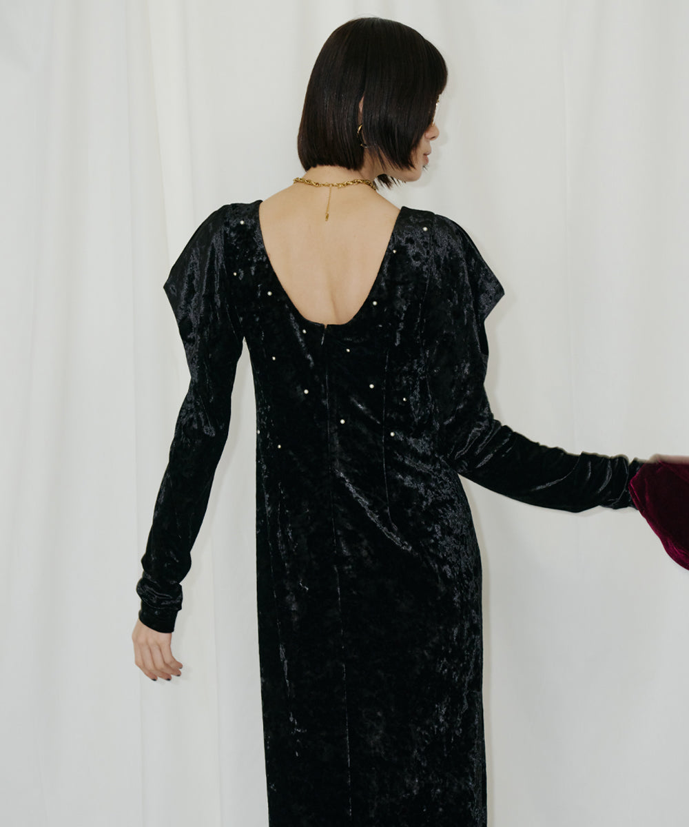 PEARL GLOW VELOUR DRESS
