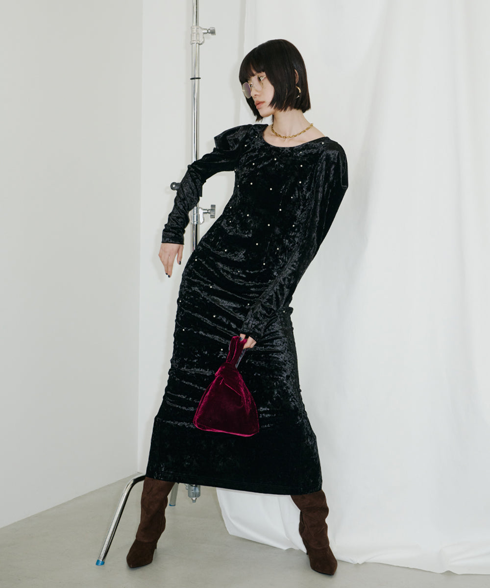 PEARL GLOW VELOUR DRESS
