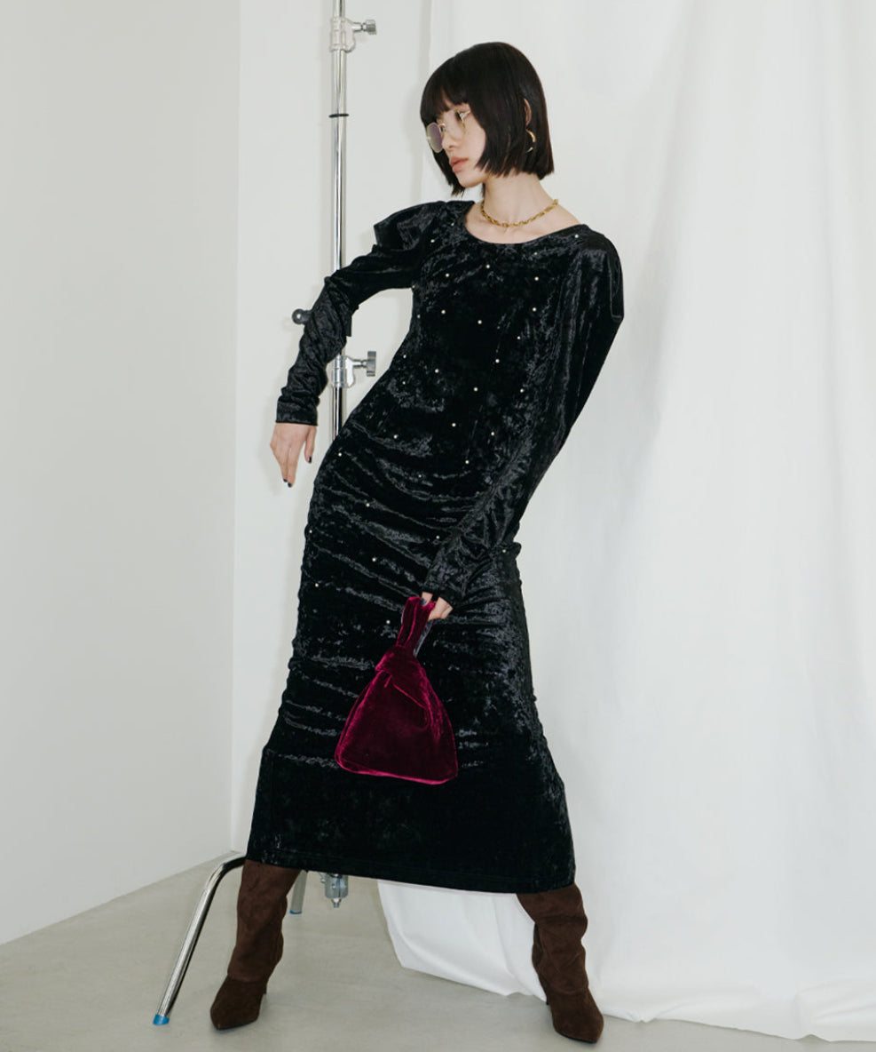 PEARL GLOW VELOUR DRESS