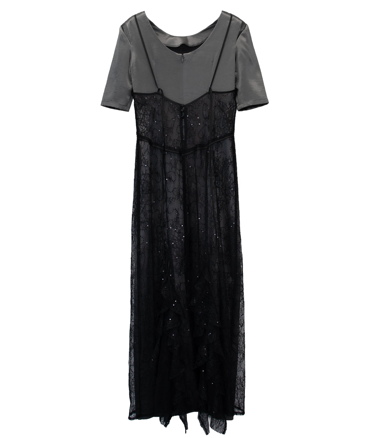 SPARKLE LACE SATIN DRESS