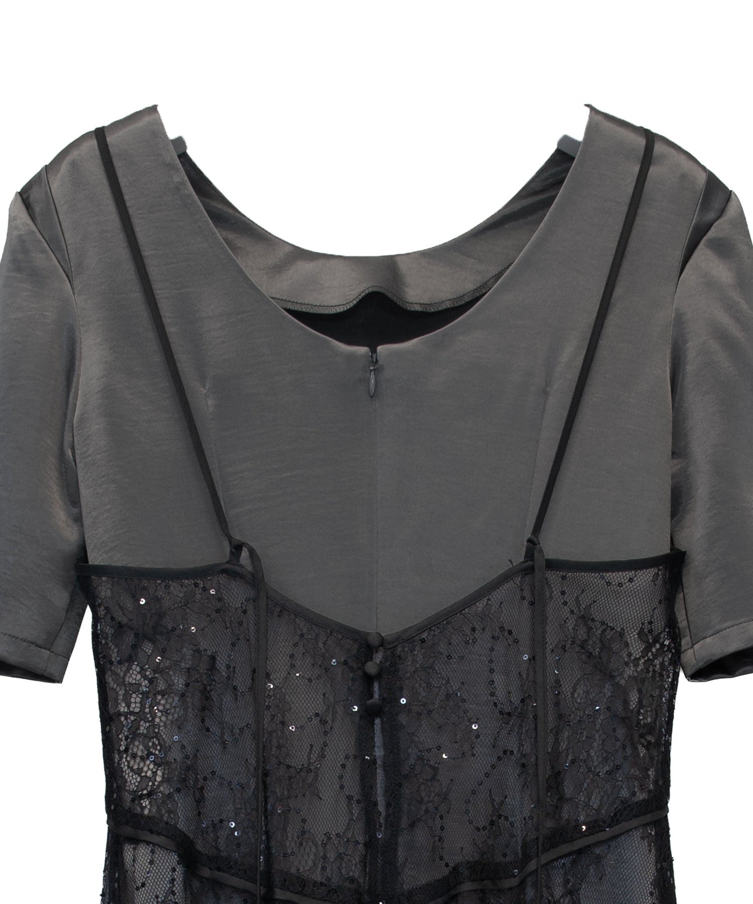 SPARKLE LACE SATIN DRESS
