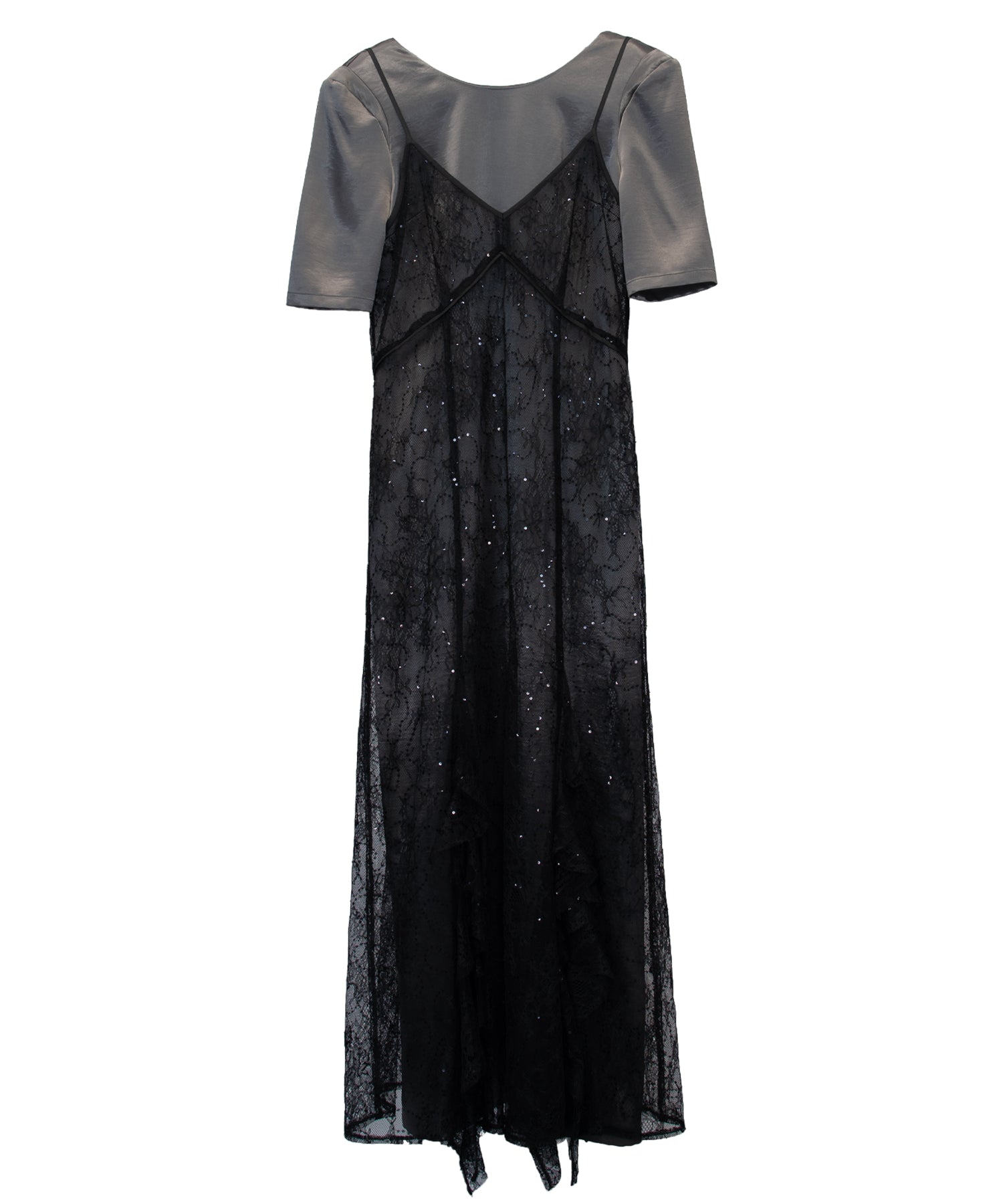 SPARKLE LACE SATIN DRESS