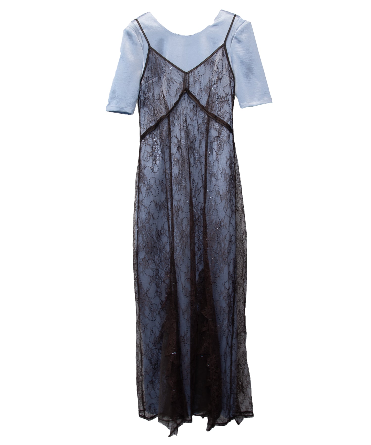 SPARKLE LACE SATIN DRESS