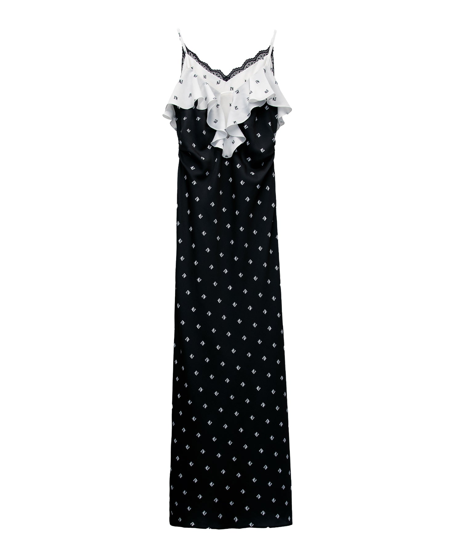 PRINT RUFFLE CUP IN DRESS