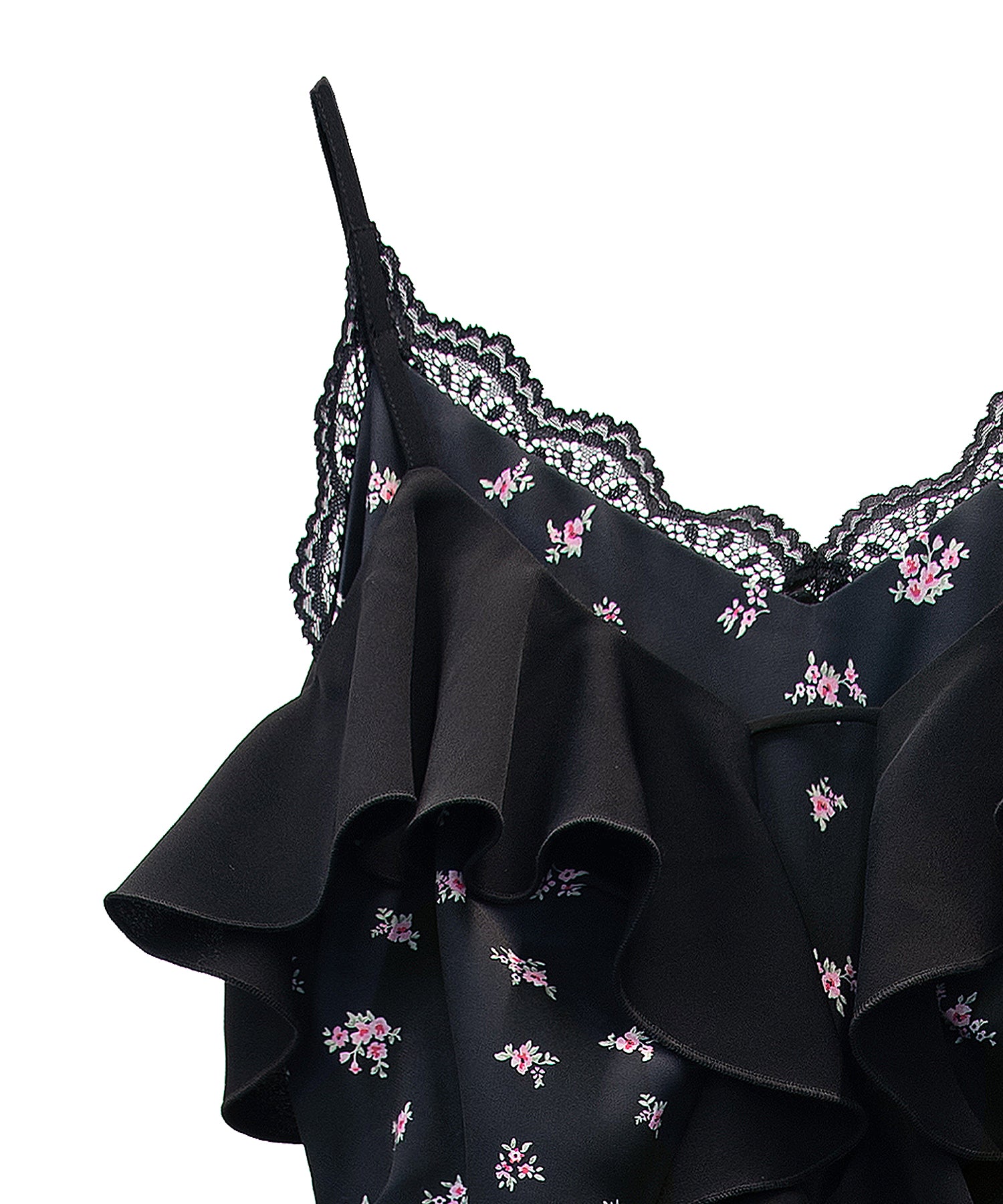 PRINT RUFFLE CUP IN DRESS