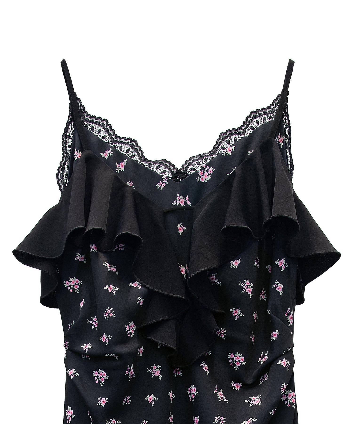 PRINT RUFFLE CUP IN DRESS