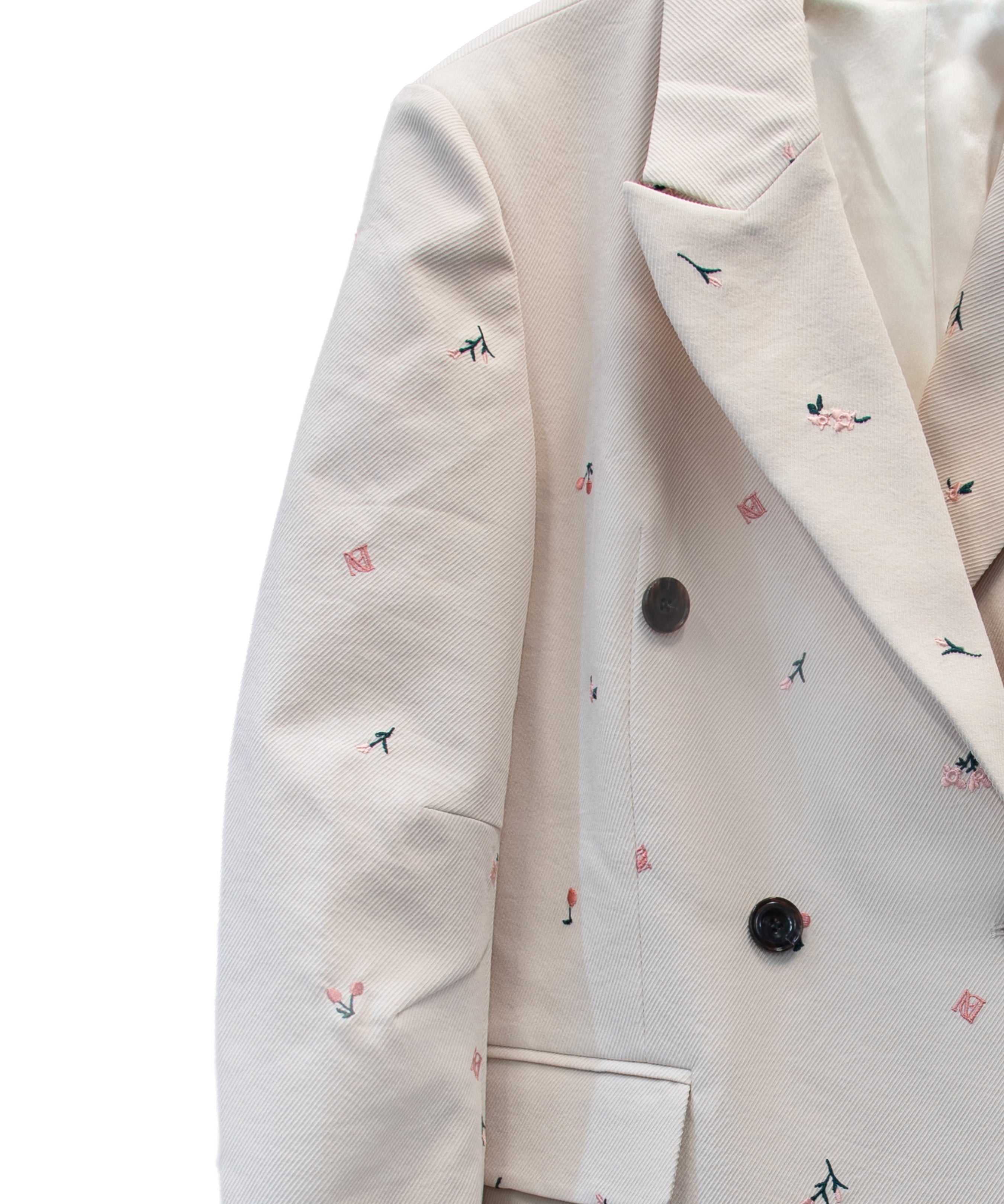SIGNATURE JACKET アイボリー ディティールアップ物撮り画像