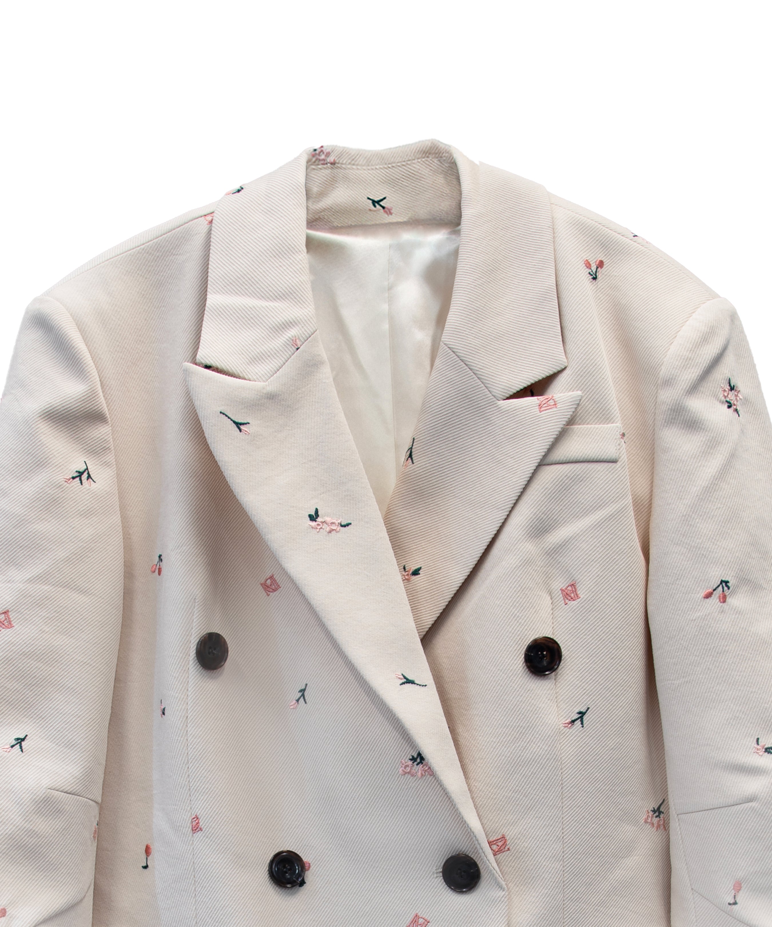 SIGNATURE JACKET アイボリー ディティールアップ物撮り画像