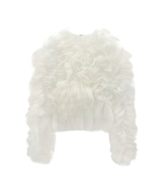 COUTURE FRILL TOPS アイボリー 正面 物撮り画像
