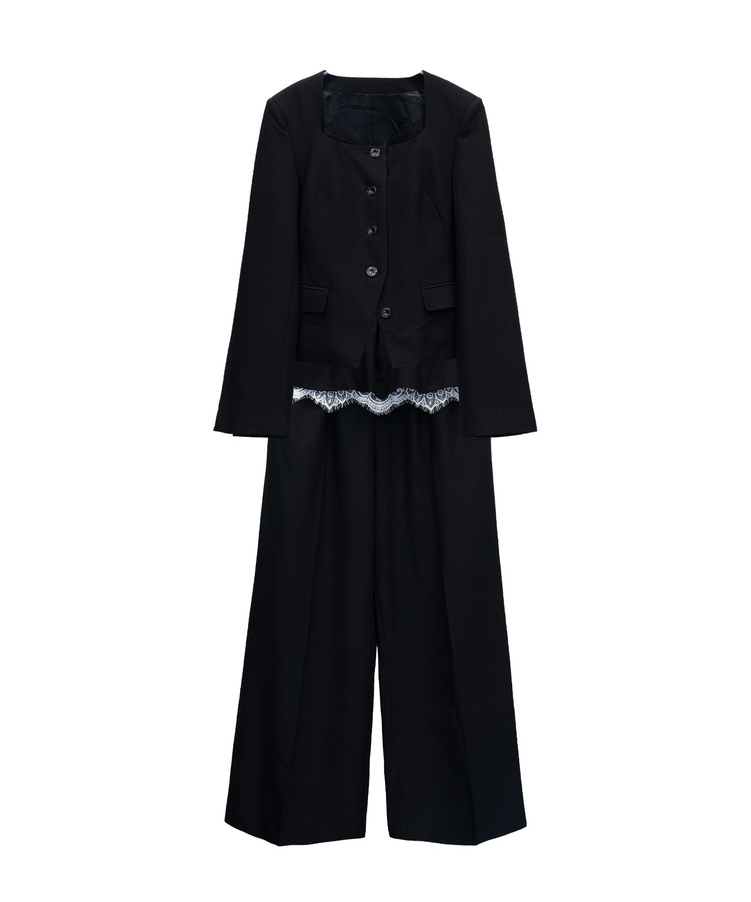FEMME PEPLUM SETUP ブラック 全身物撮り画像
