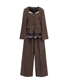 FEMME PEPLUM SETUP  ブラウン 全身物撮り画像