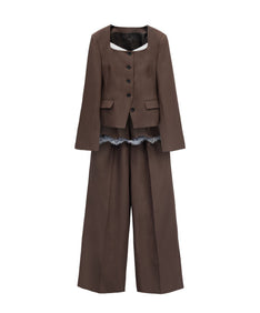 FEMME PEPLUM SETUP  ブラウン 全身物撮り画像