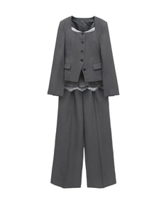 FEMME PEPLUM SETUP グレー 全身物撮り画像