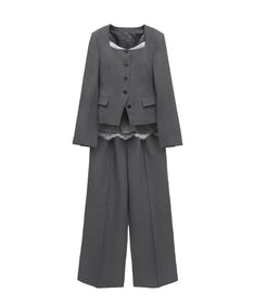 FEMME PEPLUM SETUP グレー 全身物撮り画像