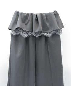 FEMME PEPLUM SETUP グレー パンツディティールアップ物撮り画像