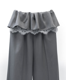 FEMME PEPLUM SETUP グレー パンツディティールアップ物撮り画像