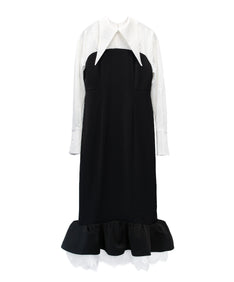 TAILORED FRILL DRESS ブラック 正面全身物撮り画像