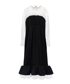 TAILORED FRILL DRESS ブラック 背面全身物撮り画像