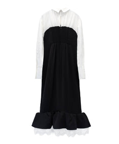 TAILORED FRILL DRESS ブラック 背面全身物撮り画像
