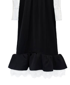 TAILORED FRILL DRESS ブラック 裾フリルアップ画像