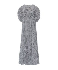 FLOCKING BOLERO DRESS グレー 正面全身物撮り画像
