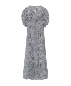 FLOCKING BOLERO DRESS グレー 正面全身物撮り画像