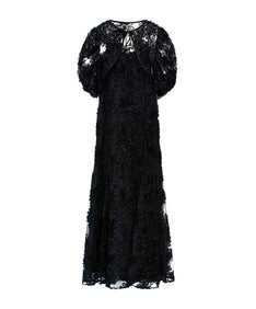 FLOCKING BOLERO DRESS ブラック 正面全身物撮り画像