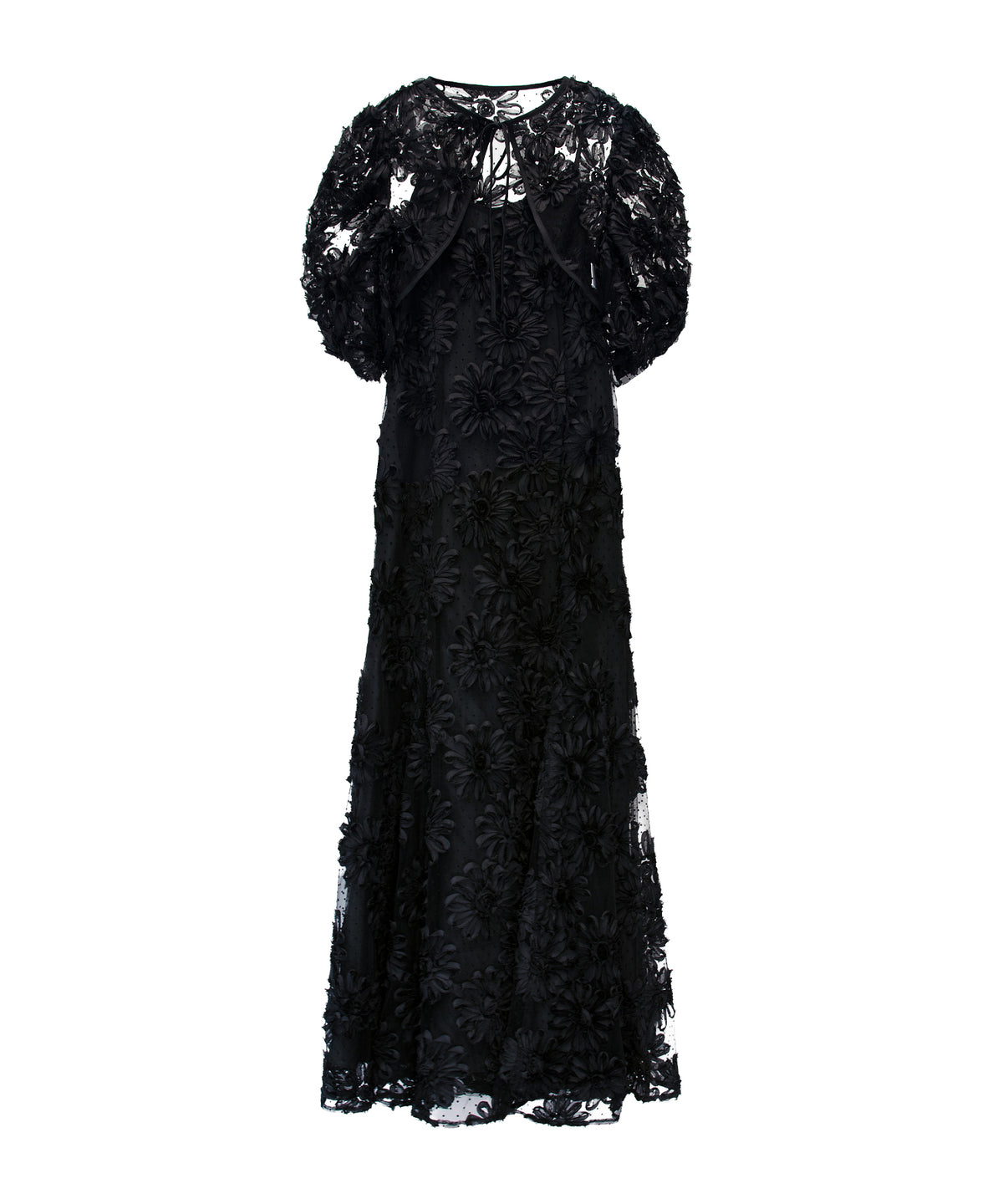 FLOCKING BOLERO DRESS ブラック 正面全身物撮り画像