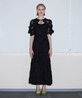 FLOCKING BOLERO DRESS ブラック 正面全身