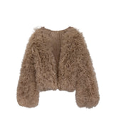 VOLUME TULLE JACKET ベージュ 正面 物撮り画像