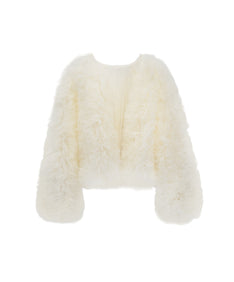 VOLUME TULLE JACKET アイボリー 正面 物撮り画像