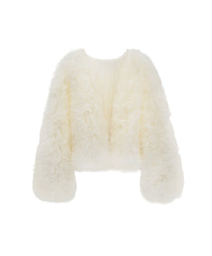 VOLUME TULLE JACKET アイボリー 正面 物撮り画像