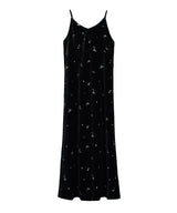 GLIMMER FLOWER DRESS ブラック  正面全身物撮り画像